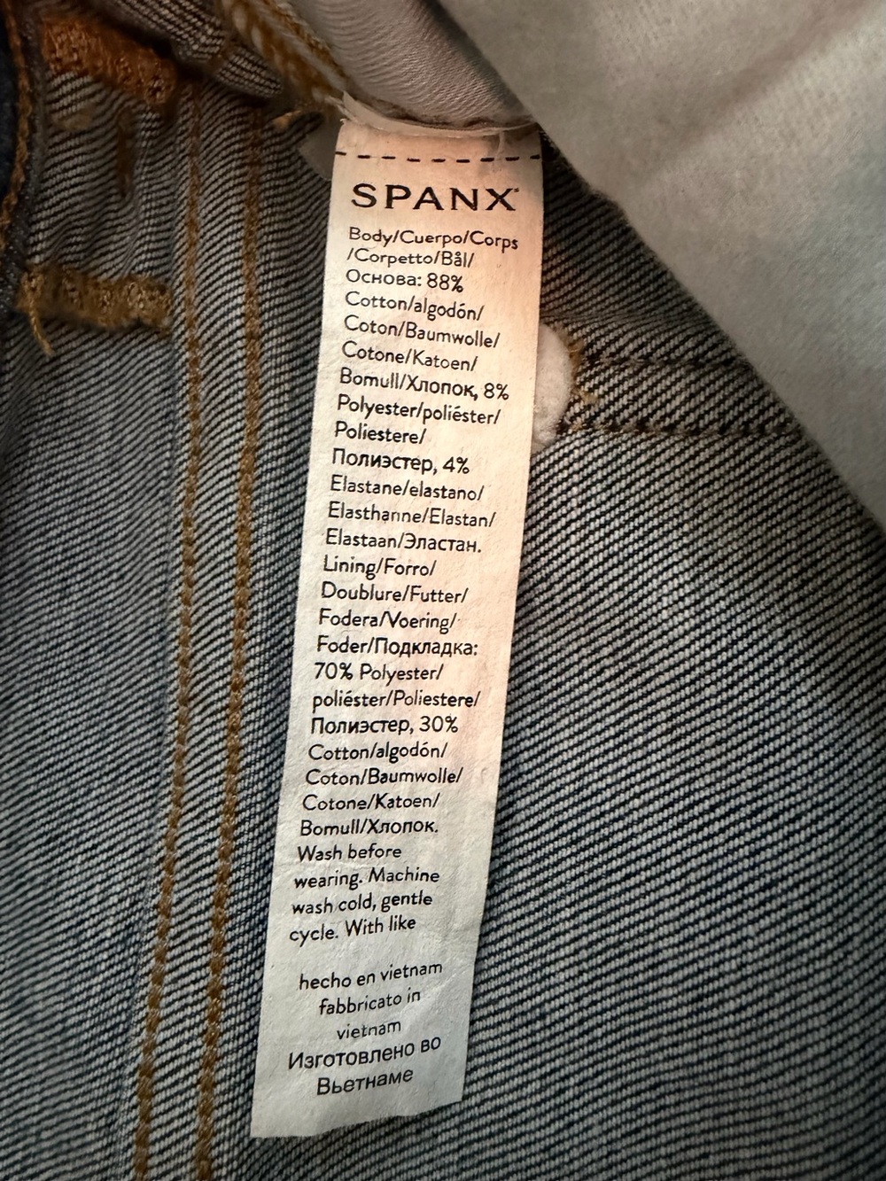 SPANX SPANXshape™ EveryWear Cropped Wide Leg Jeans Women's Size M Blue Stretch - Picture 10 of 15